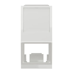 Unica - prise pour 1 RJ45 S-One incliné - 1 mod - Blanc - méca seul