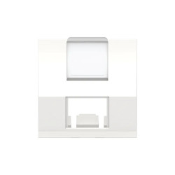 Unica - prise pour 1 RJ45 S-One incliné - 2 mod - Blanc - méca seul