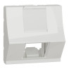 Unica - prise pour 1 RJ45 Keystone/Systimax - 2 mod incliné - Blanc - méca seul