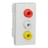 Unica - prise RCA triple (rouge blanc jaune) - 1 mod - Blanc - méca seul