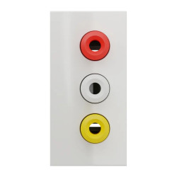 Unica - prise RCA triple (rouge blanc jaune) - 1 mod - Blanc - méca seul