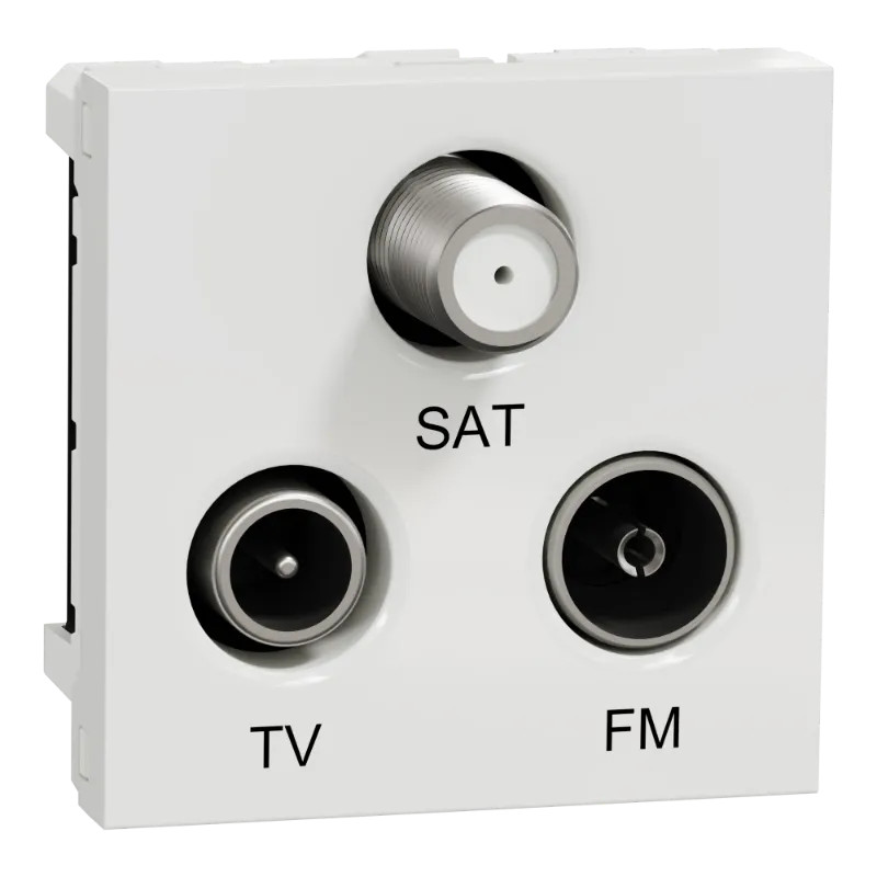 Unica - prise TV + FM + SAT - 2 mod - Blanc - méca seul