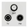 Unica - prise TV + FM + SAT - 2 mod - Blanc - méca seul