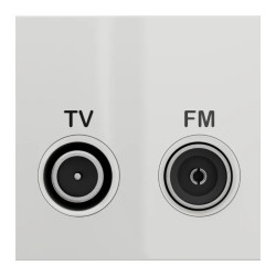 Unica - prise TV + FM - individuel - 2 mod - Blanc - méca seul