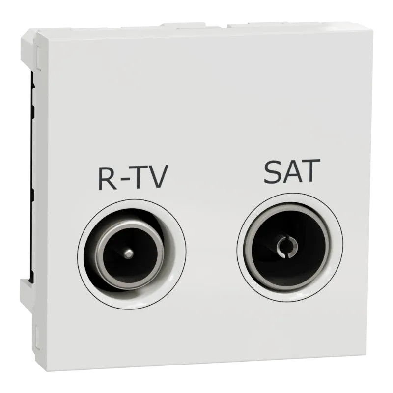 Unica - prise R-TV + SAT - individuel - 2 mod - Blanc - méca seul