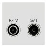 Unica - prise R-TV + SAT - individuel - 2 mod - Blanc - méca seul