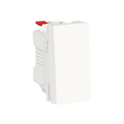 Unica - bouton-poussoir NO - 10A - connex rapid - 1 mod - Blanc anti - méca seul