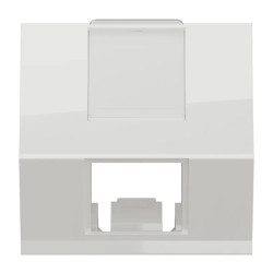 Unica - prise pour 1 RJ45 S-One incliné - 2 mod - Blanc antibacter - méca seul