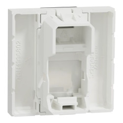 Unica - prise pour 1 RJ45 Keystone/Systimax - 2 mod - Blanc antibact - méca seul