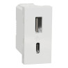 Unica - prise chargeur USB double - 15W - type A+C - 1 mod - blanc - méca seul