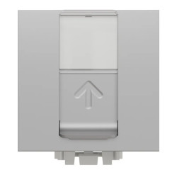 Unica - prise RJ45 simple - cat 6A blindé STP FTP - 2 mod - Alu - méca seul