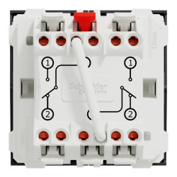 Unica - double va-et-vient - 10A - connexion rapide - 2 mod - Anthra - méca seul