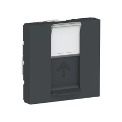 Unica - prise RJ45 simple - cat 6 STP - 2 mod - Anthracite - méca seul