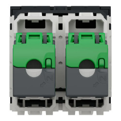 Unica - prise RJ45 double - cat 6 STP - 2 mod - Anthracite - méca seul