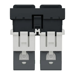 Unica - prise RJ45 double - cat 6 STP - 2 mod - Anthracite - méca seul