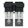 Unica - prise RJ45 double - cat 6 STP - 2 mod - Anthracite - méca seul