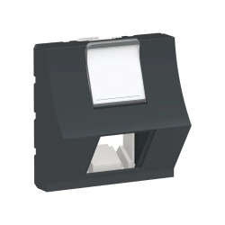 Unica - prise pour 1 RJ45 S-One incliné - 2 mod - Anthracite - méca seul