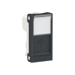 Unica - prise pour 1 RJ45 Keystone/Systimax - 1 mod - Anthracite - méca seul