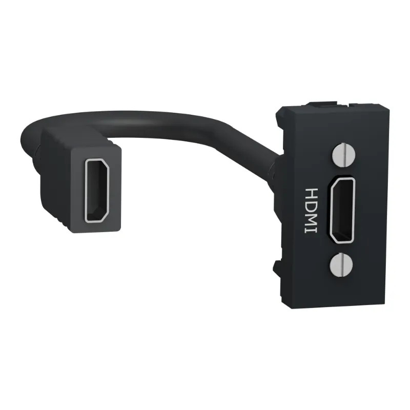 Unica - prise HDMI préconnectorisée - 1 mod - Anthracite - méca seul