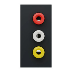 Unica - prise RCA triple (rouge blanc jaune) - 1 mod - Anthracite - méca seul