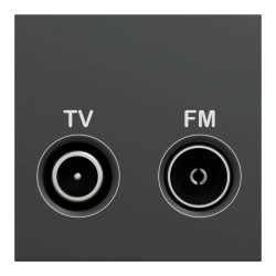 Unica - prise TV + FM - individuel - 2 mod - Anthracite - méca seul