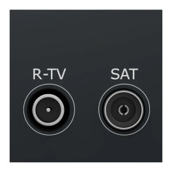 Unica - prise R-TV + SAT - individuel - 2 mod - Anthracite - méca seul