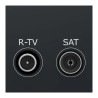 Unica - prise R-TV + SAT - individuel - 2 mod - Anthracite - méca seul