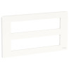 Unica - support fixation +plaque finition boîte concent 2 rang 10 mod - Blanc an