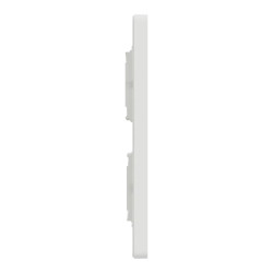 Unica - support fixation +plaque finition boîte concent 2 rang 8 mod - Blanc ant