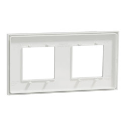 Unica Déco Essentielle - Plaque de finition - Blanc - 2 postes horiz vert