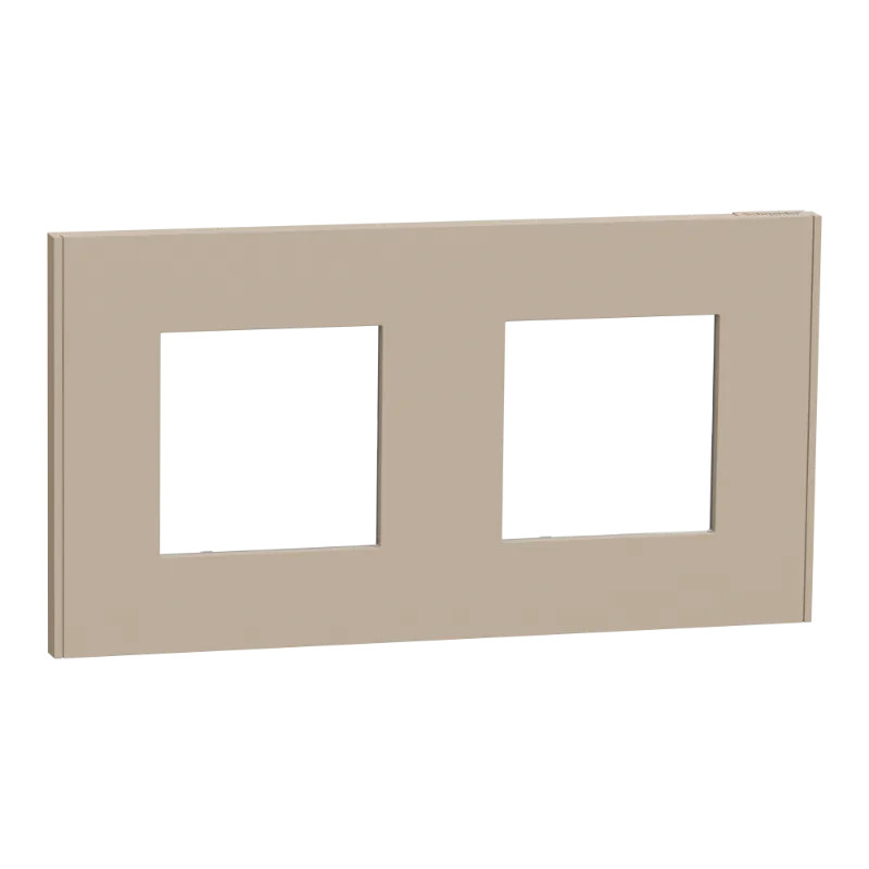 Unica Déco Essentielle - Plaque de finition - Taupe - 2 postes horiz vert