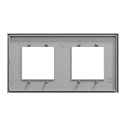 Unica Déco Essentielle - Plaque de finition - Aluminium - 2 postes horiz vert