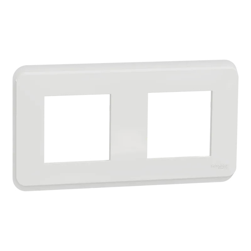 Unica Pro - plaque de finition - Blanc - 2 postes