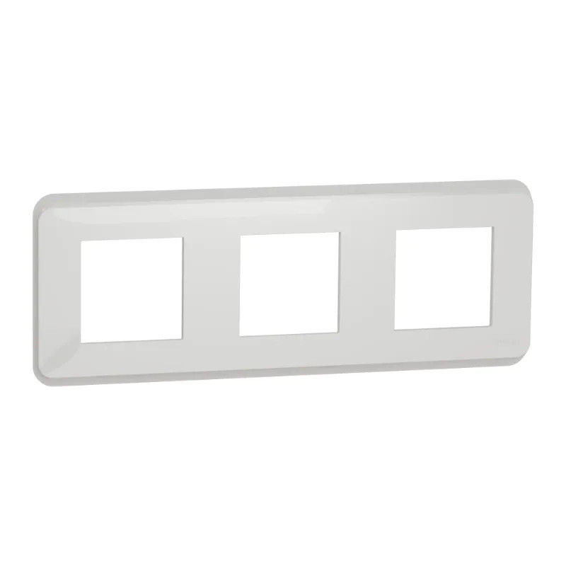 Unica Pro - plaque de finition - Blanc - 3 postes