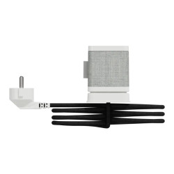 Unica System+ - clip bureau S design - 3 PC + USB A+C 3,1A - 2m - blanc/tissu