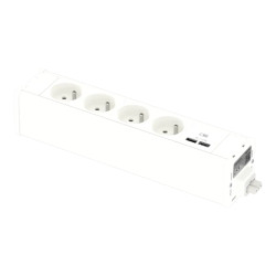 Unica System+ - nourrice précâblée M - 4 prises 2P+T + USB A+C - blanc