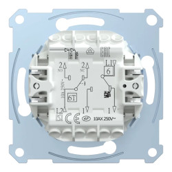 D-Life - interrupteur dble va-et-vient + bouton-poussoir NO/NF - 10A - méca seul