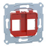 D-Life - prise support double RJ45 compatible conn keystone - rouge - méca seul