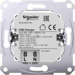 D-Life - prise chargeur USB double - C 45W + A 7,5W - méca seul