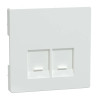 D-Life - enjoliveur pour prise double RJ45 Actassi S-One - blanc lotus