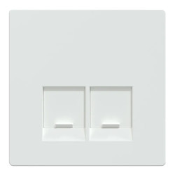 D-Life - enjoliveur pour prise double RJ45 Actassi S-One - blanc lotus