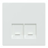 D-Life - enjoliveur pour prise double RJ45 Actassi S-One - blanc lotus