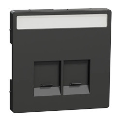 D-Life - enjoliveur prise double RJ45 S-One - porte-étiquette - anthracite