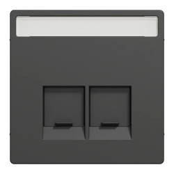 D-Life - enjoliveur prise double RJ45 S-One - porte-étiquette - anthracite