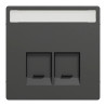 D-Life - enjoliveur prise double RJ45 S-One - porte-étiquette - anthracite