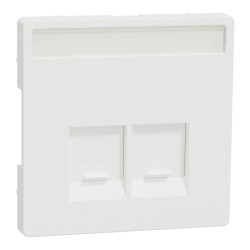 D-Life - enjoliveur prise double RJ45 S-One - porte-étiquette - blanc nordic mat