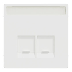 D-Life - enjoliveur prise double RJ45 S-One - porte-étiquette - blanc nordic mat