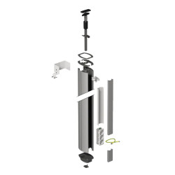 OptiLine 45, colonne fixe à vérin aluminium 1 face de 2,7 à 3,1 m