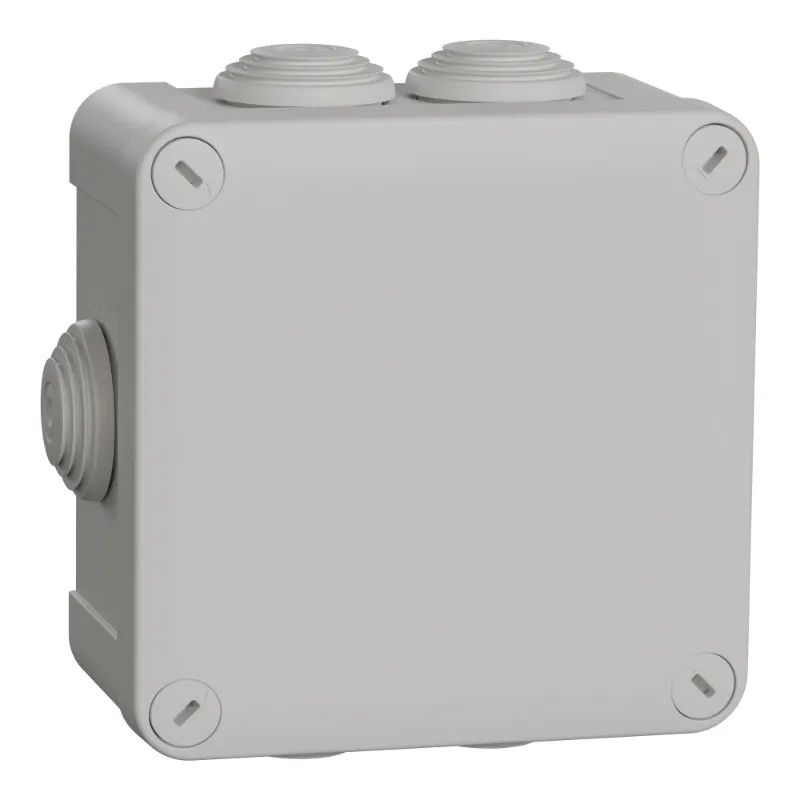 Mureva Box, boite de dérivation IP55 + embouts 105x105x55, gris