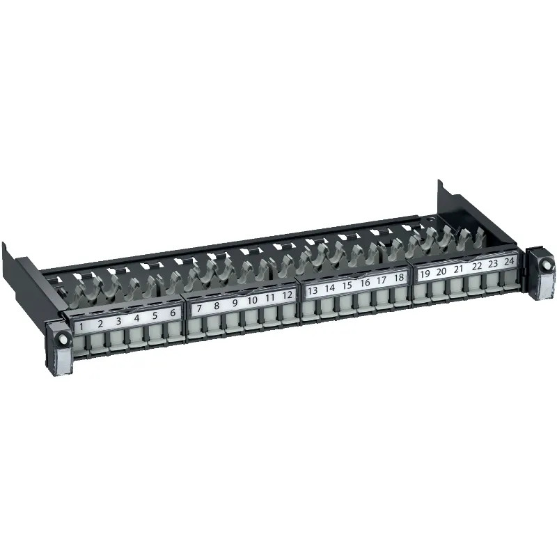 Actassi - panneau 19P coulis. Evo. 1U 24 ports - équipé S-One RJ45 blindés C6A